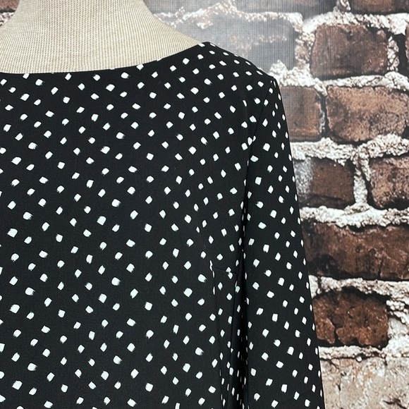 Lands' End Dress Polka Dot Black White Knee Length Size 10 - Picture 4 of 10